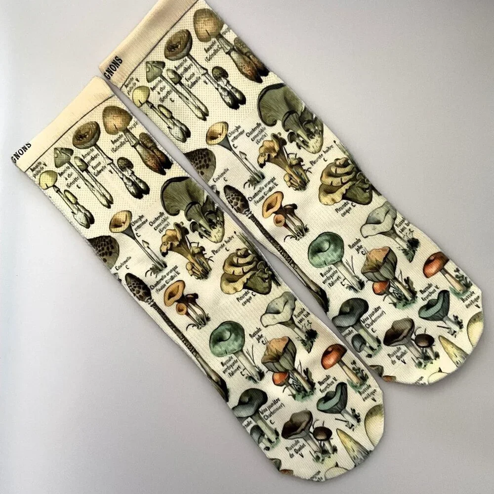 MUSHROOM SOCKS NOVELTY FUN SOCKS THEME